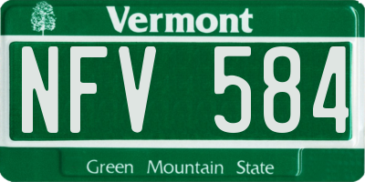 VT license plate NFV584