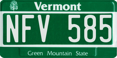 VT license plate NFV585