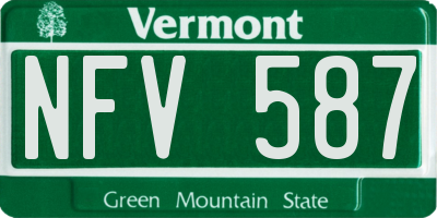 VT license plate NFV587