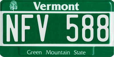VT license plate NFV588