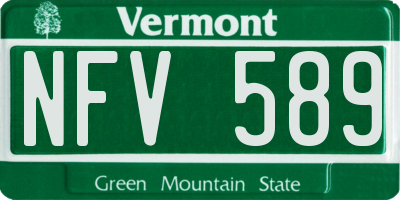 VT license plate NFV589