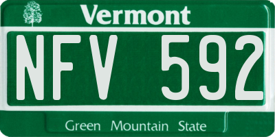 VT license plate NFV592