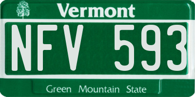 VT license plate NFV593