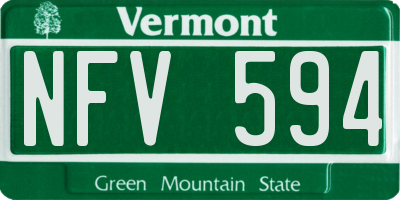 VT license plate NFV594