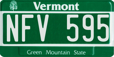 VT license plate NFV595