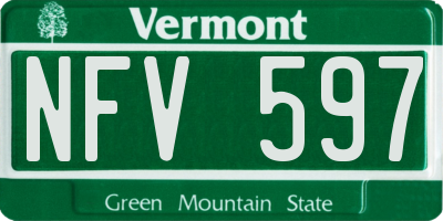 VT license plate NFV597