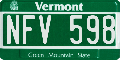 VT license plate NFV598