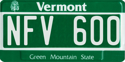 VT license plate NFV600
