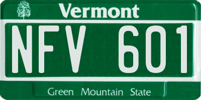 VT license plate NFV601