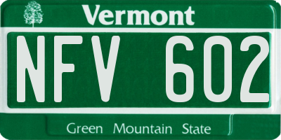 VT license plate NFV602