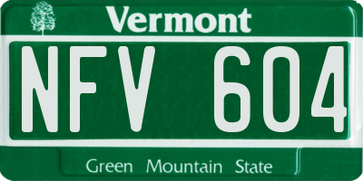 VT license plate NFV604