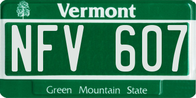 VT license plate NFV607