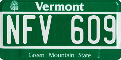 VT license plate NFV609