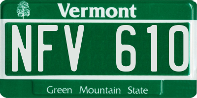 VT license plate NFV610