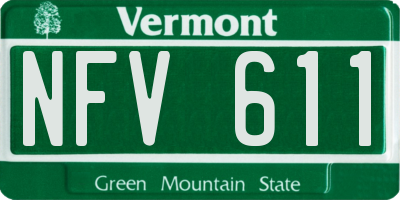 VT license plate NFV611