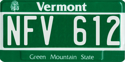 VT license plate NFV612