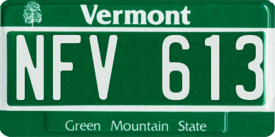 VT license plate NFV613