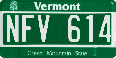 VT license plate NFV614