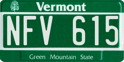VT license plate NFV615