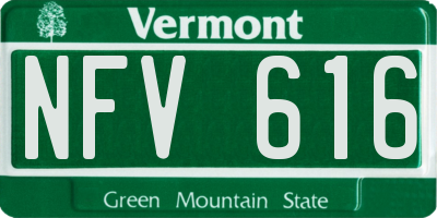 VT license plate NFV616