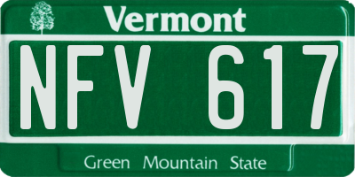 VT license plate NFV617