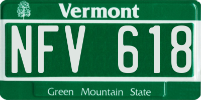 VT license plate NFV618
