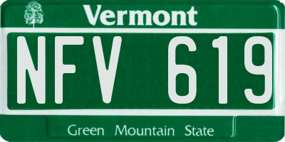 VT license plate NFV619