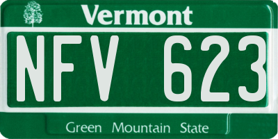 VT license plate NFV623