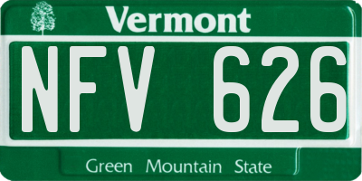 VT license plate NFV626