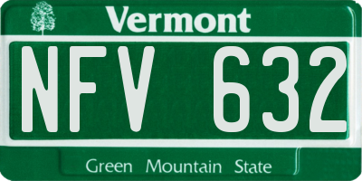 VT license plate NFV632