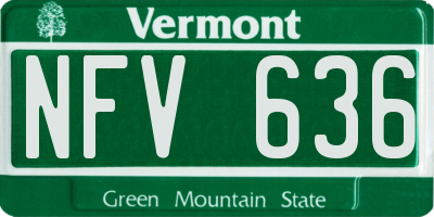 VT license plate NFV636