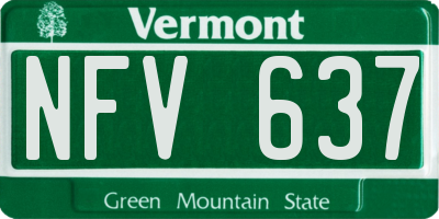 VT license plate NFV637