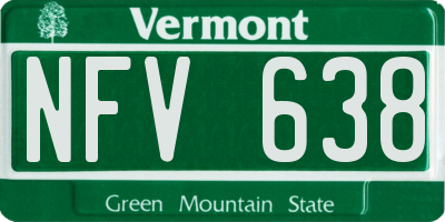 VT license plate NFV638