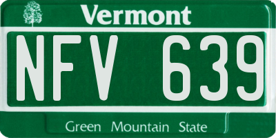 VT license plate NFV639