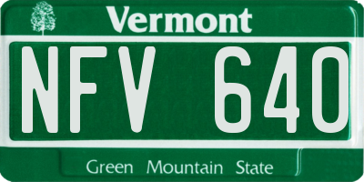 VT license plate NFV640
