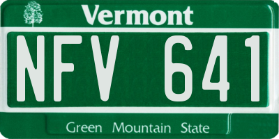 VT license plate NFV641