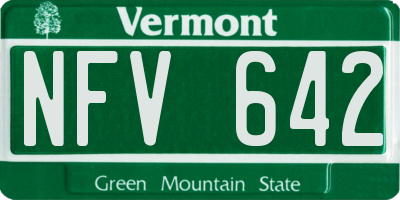 VT license plate NFV642