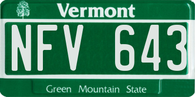 VT license plate NFV643