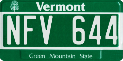 VT license plate NFV644