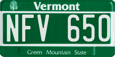 VT license plate NFV650