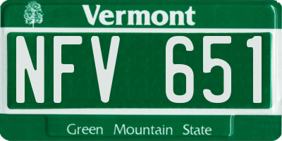 VT license plate NFV651