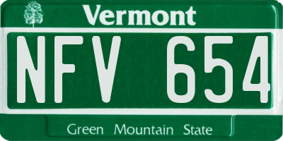 VT license plate NFV654