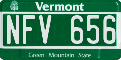 VT license plate NFV656