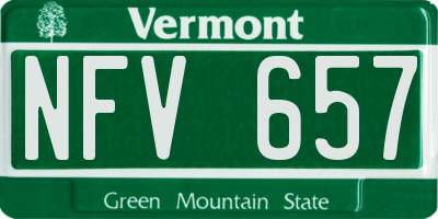 VT license plate NFV657