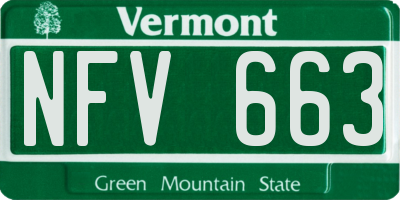 VT license plate NFV663