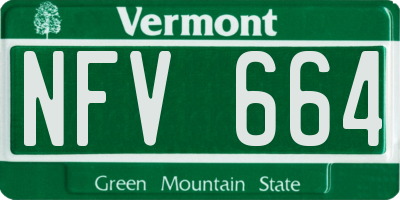 VT license plate NFV664