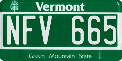 VT license plate NFV665