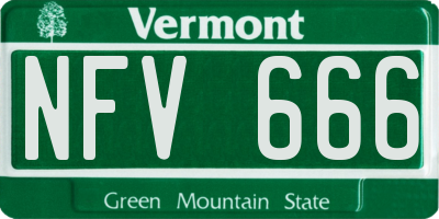 VT license plate NFV666