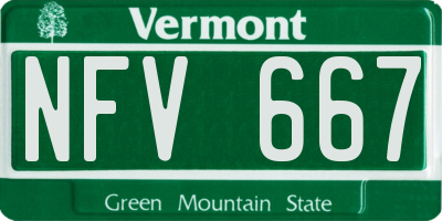 VT license plate NFV667
