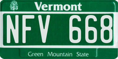 VT license plate NFV668